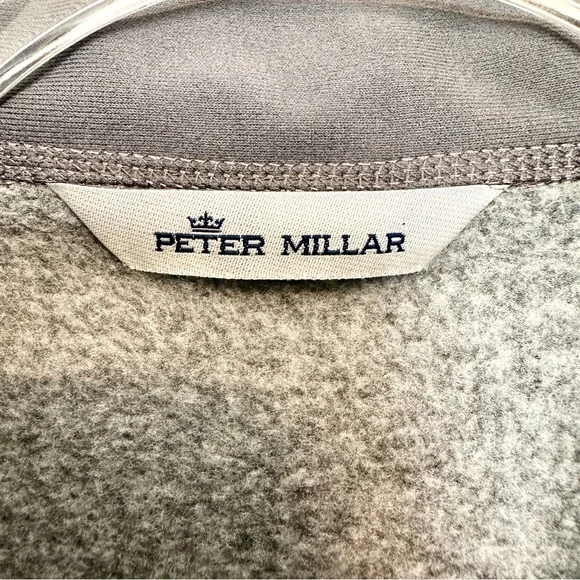 Peter Millar Men’s Heathered Gray Full Zip Fleece Sweater Vest • Medium - Picture 5 of 8